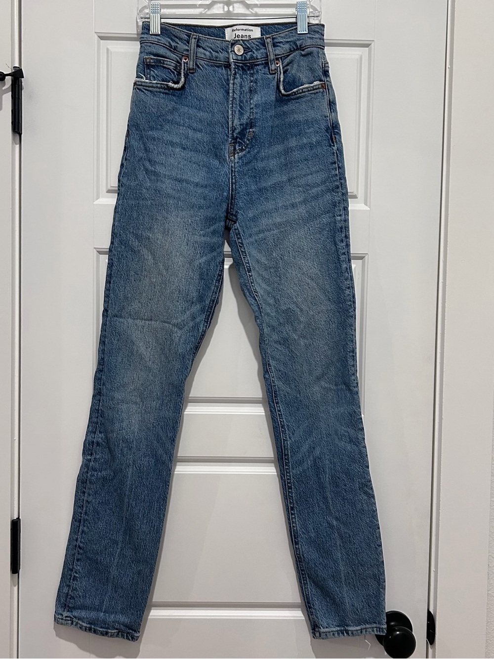 Reformation Liza Ultra High Rise Slim Straight-Leg Jeans Size 24